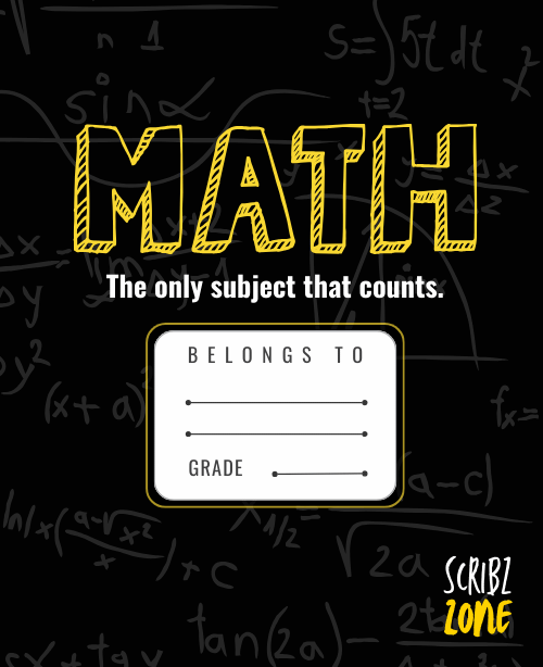 Math - the only subject that matters - composition notebook by scribz zone